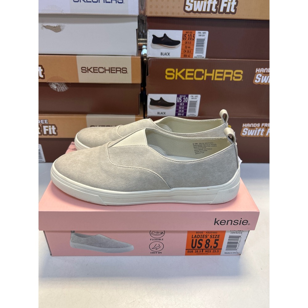 Kensie Salia Sneakers Women 8.5 Beige New Slip On Casual Flats KS251603 0593